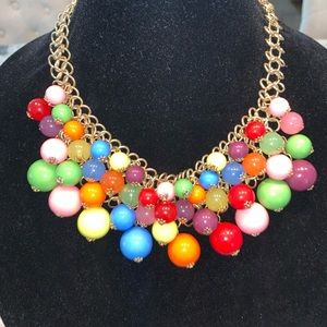 Multicolor bubble statement necklace